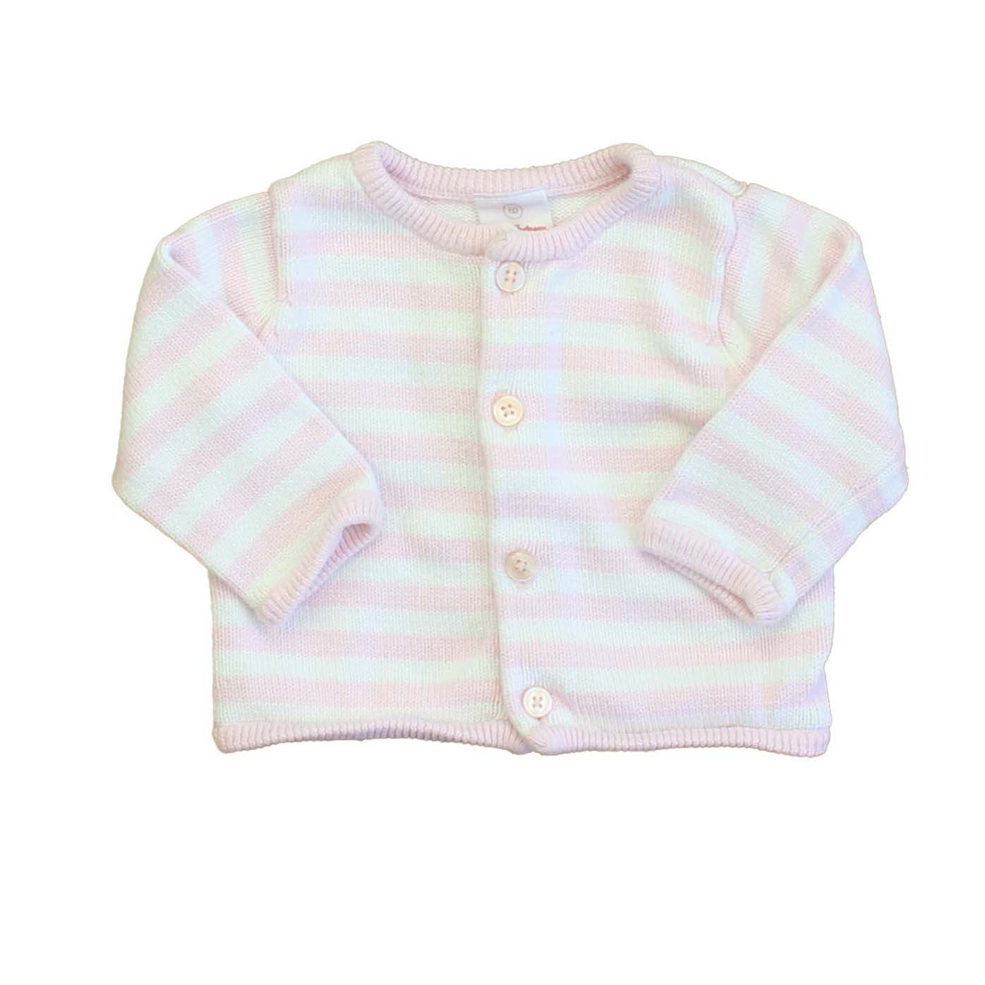 Hanna Andersson Mädchen Rosa – Weiß – Strickjacke mit Streifen