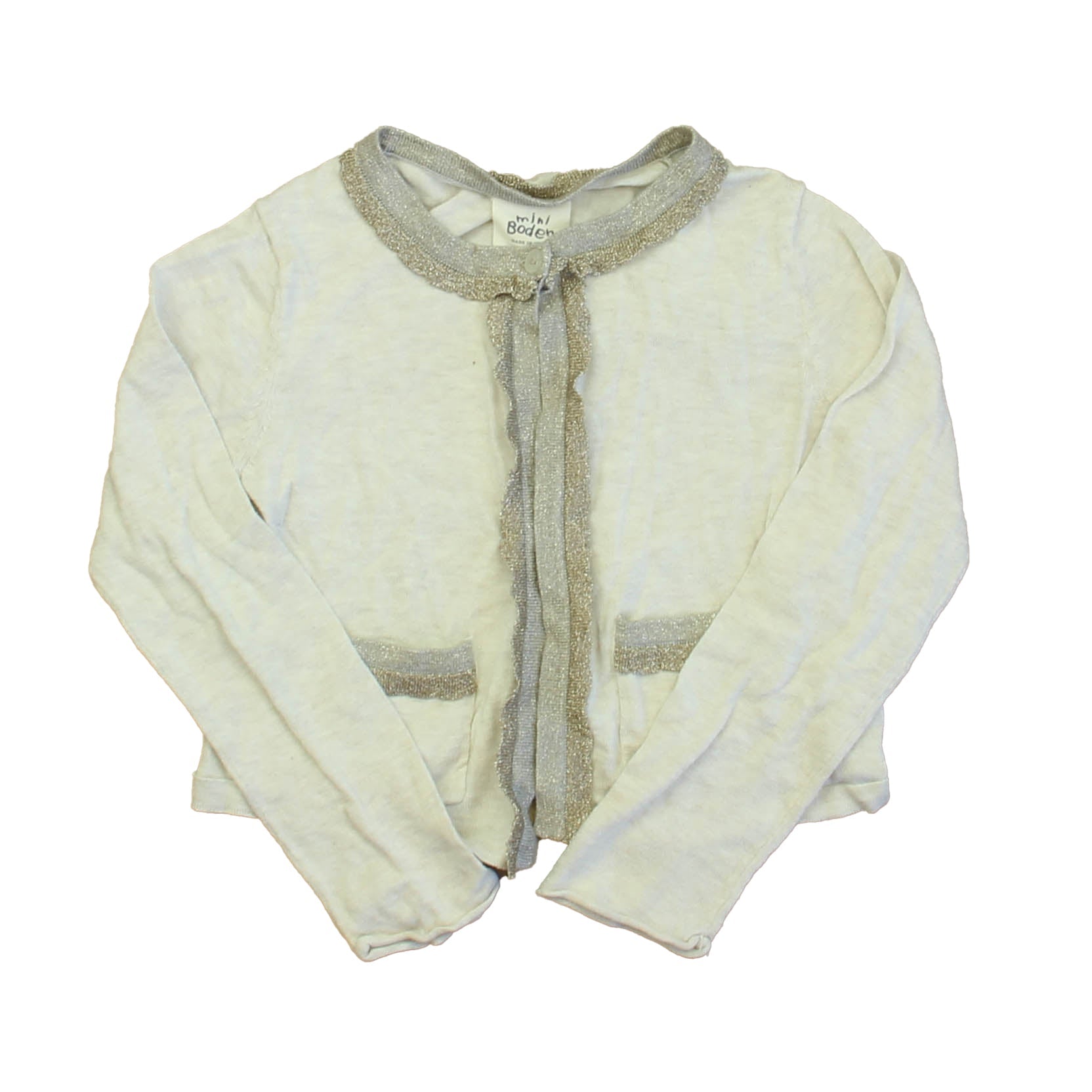 Boden Mädchen Elfenbein – Gold Strickjacke