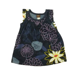 Tee Mädchen Dunkelblau mit Blumenmuster Kleid