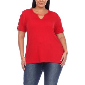 Plus-Strickbluse mit Cut-Outs