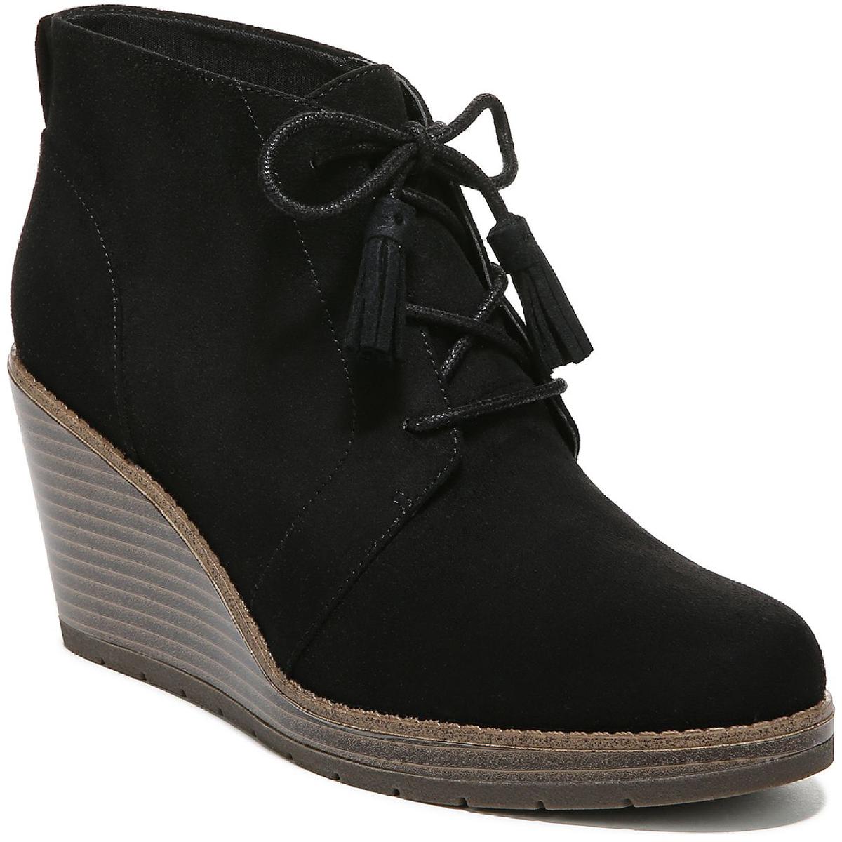 Ein Liebe Imitat Wildleder Runde Zehe Keil Stiefel