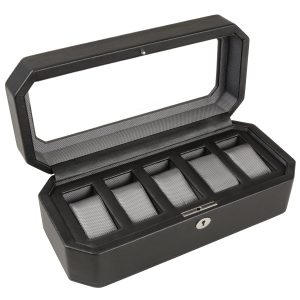 Wolf 4583029 Windsor 5 Stück Uhrenbox in Schwarz & Grau