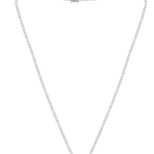 14KT WEISS Gold Diamant klassisch STRAIGHT TENNIS Halskette FETAURES 4.07CTS CARATS VON Diamanten, 4 PRONG, 172ST