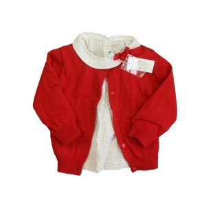 Jacadi Mädchen red- elfenbein-Strickjacke – 7805951148092