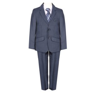 Marineblauer, schicker 5-teiliger Anzug aus Weste, Jacke und Hose für besondere Anlässe für kleine Jungen, Größe 2–7