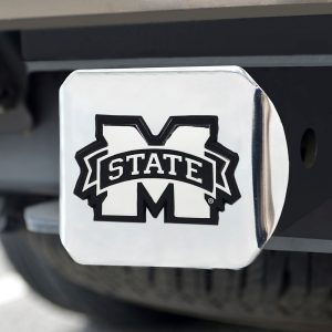 Fanmats Mississippi Zustand Bulldoggen Chrom Metall Anhänglichkeit Abdeckung mit Chrom Metall 3D Emblem