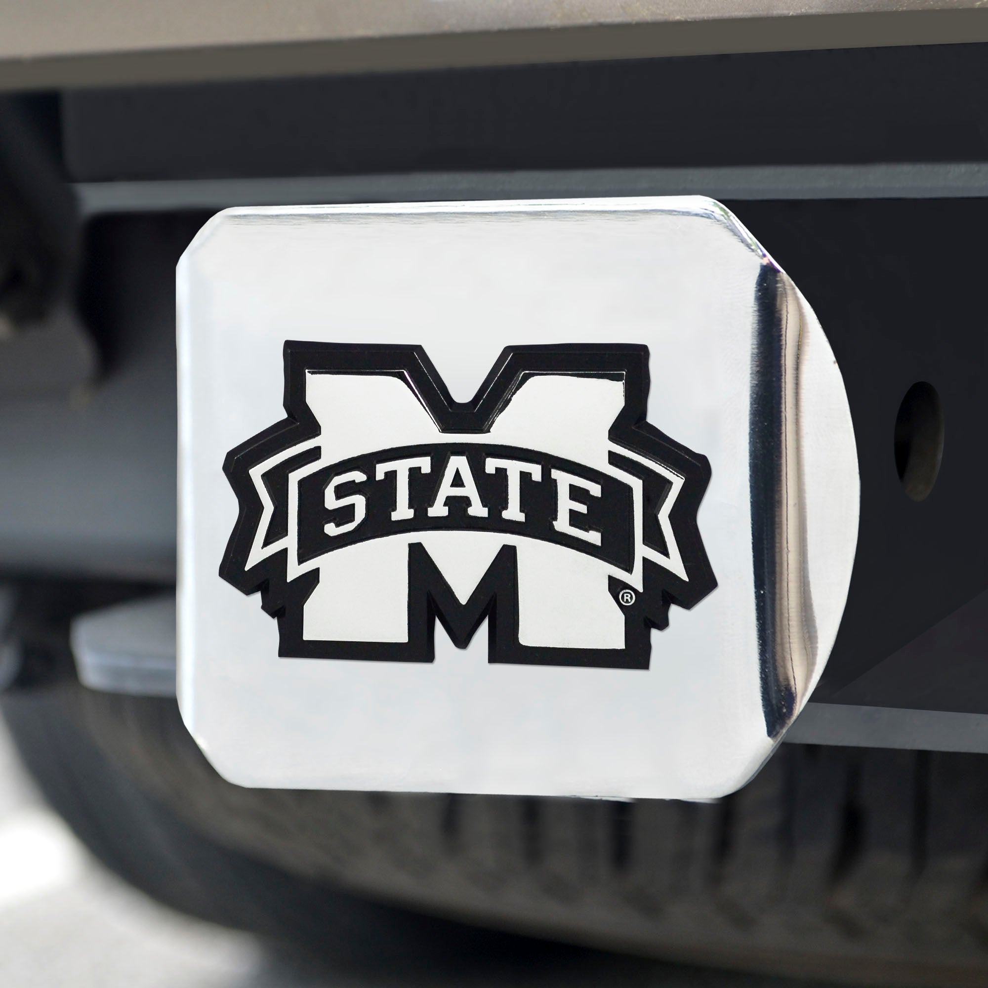 Fanmats Mississippi State Bulldogs Chrom Metall Hitch Cover mit Chrom Metall 3D Emblem