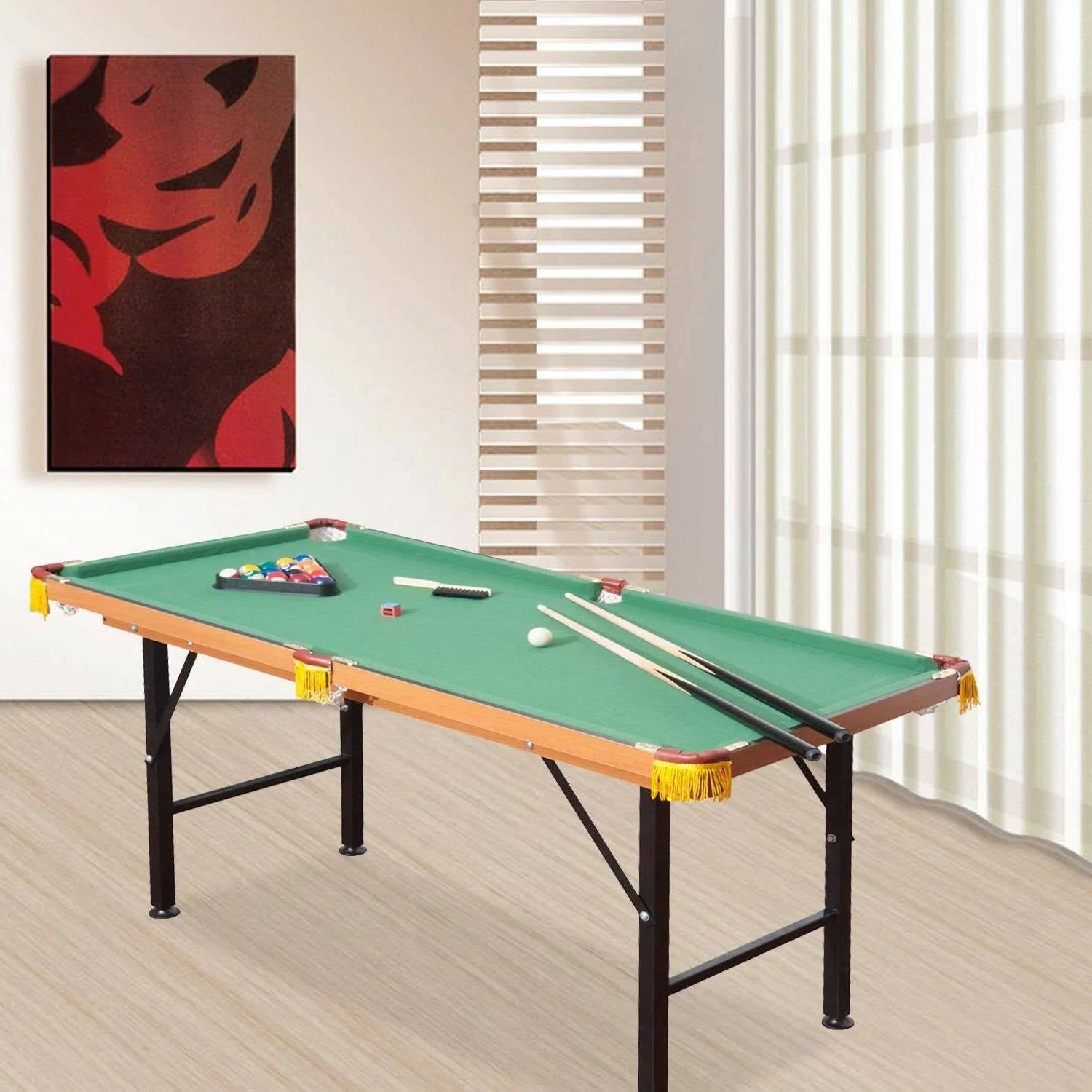 54-Zoll Grün Fleece Top Pool Tisch Set mit Kugeln Queues und Rack