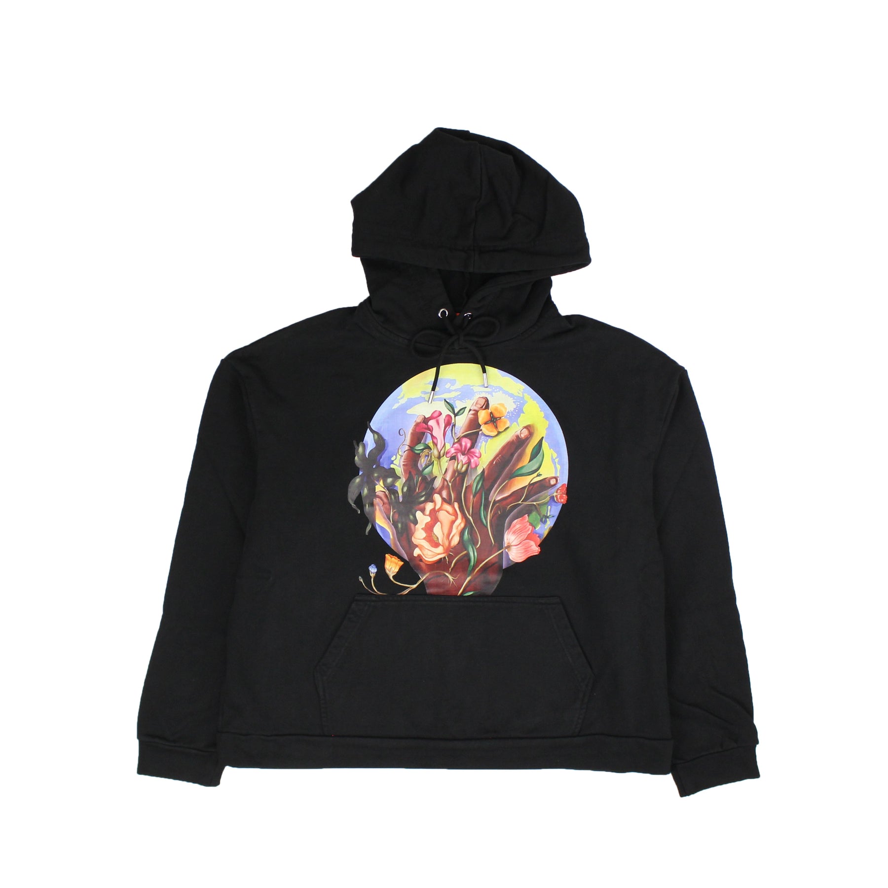 Schwarze Roots of Peace Pullover mit Kapuze