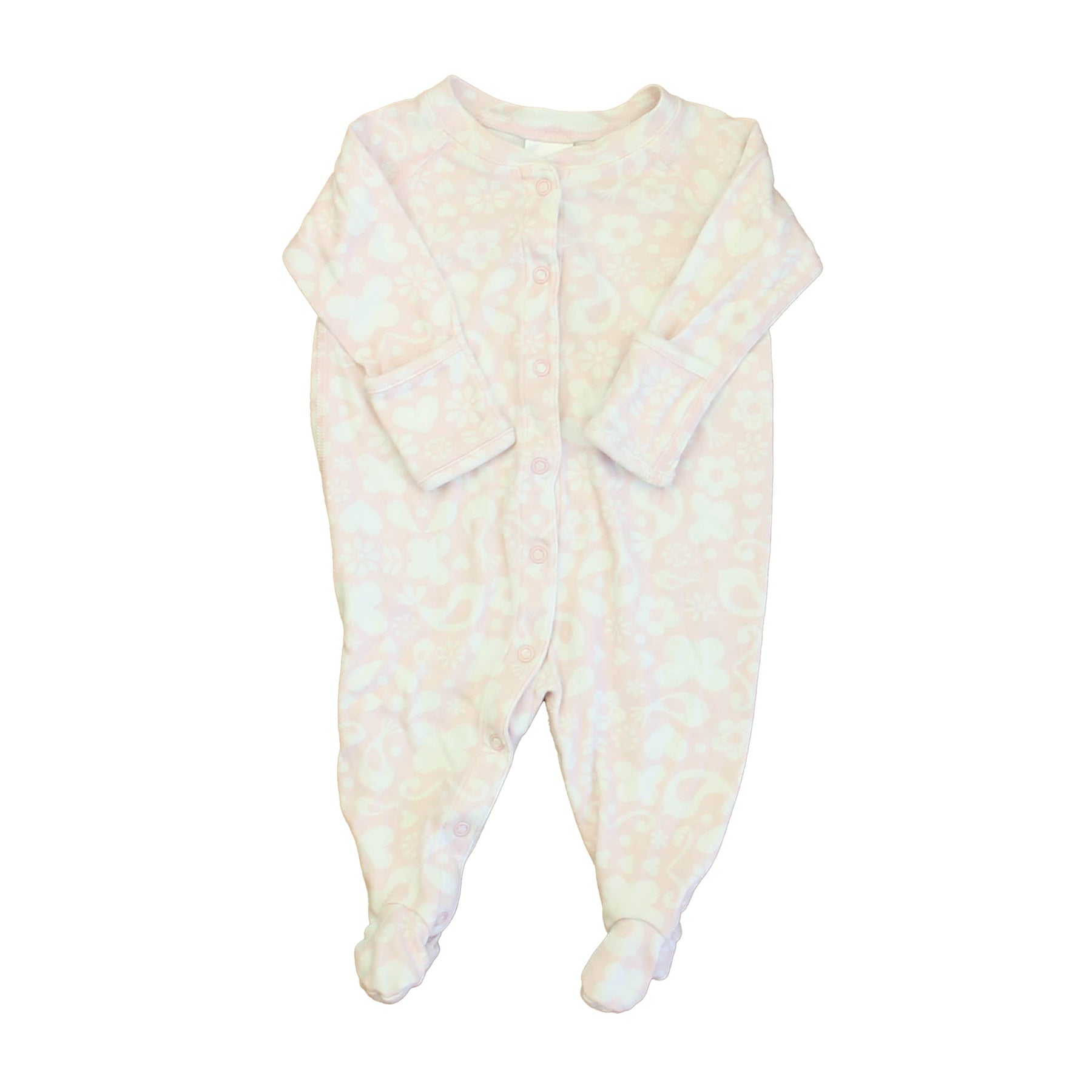 Hanna Andersson Mädchen rosa-weiß 1-teilige Fuß Pyjamas – 7805954883644