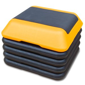 Streamdale Höhenverstellbare Step Aerobic Plattform Fitness Equipment Stepper Trainer Übung Schritt Plattform mit 4 Riser Gelb