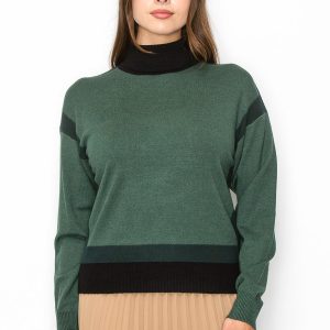 Two-Tone Rollkragenpullover