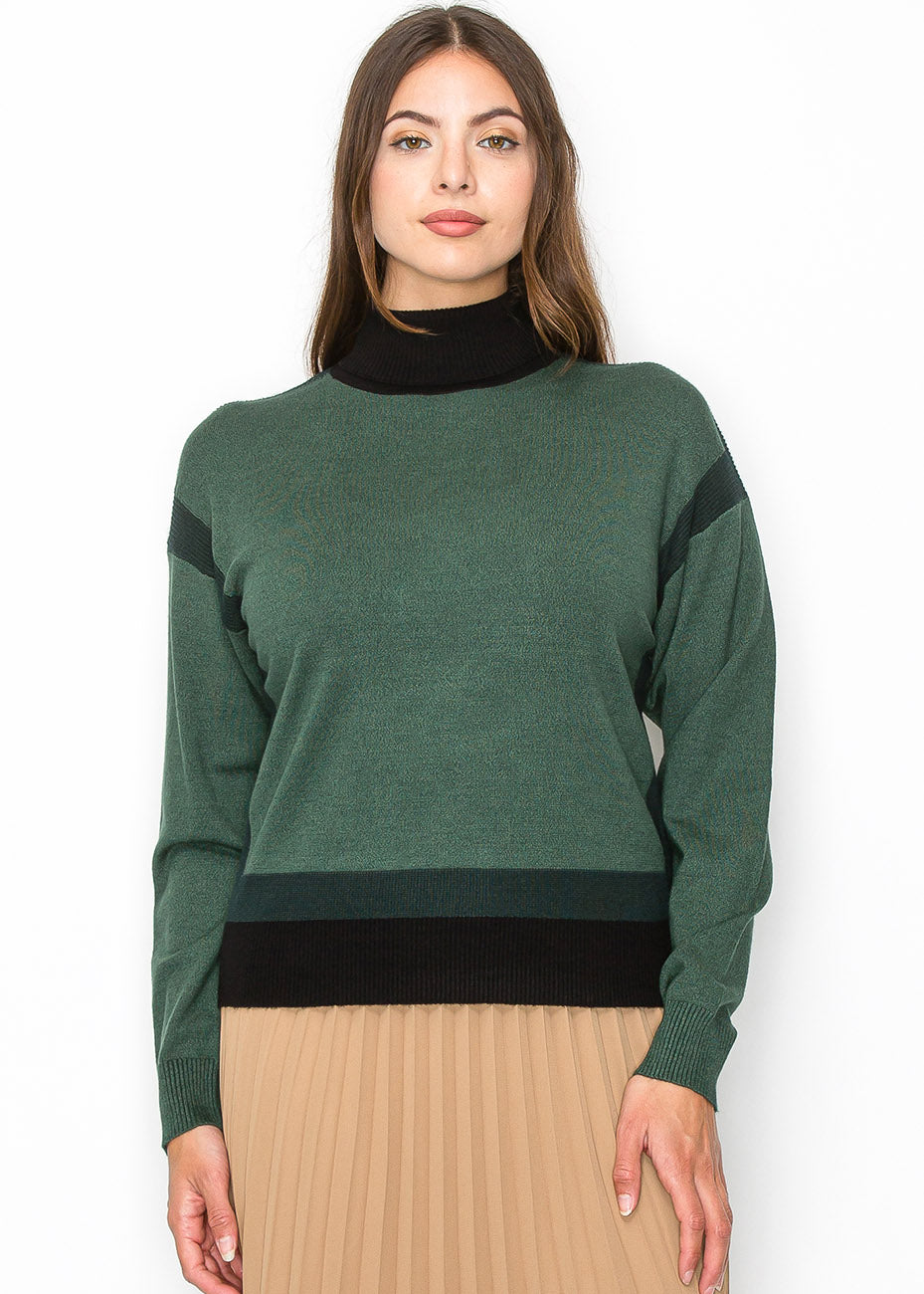 Two-Tone Rollkragenpullover