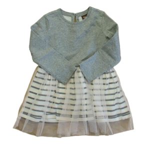 Tee Mädchen Grau – Elfenbein Kleid