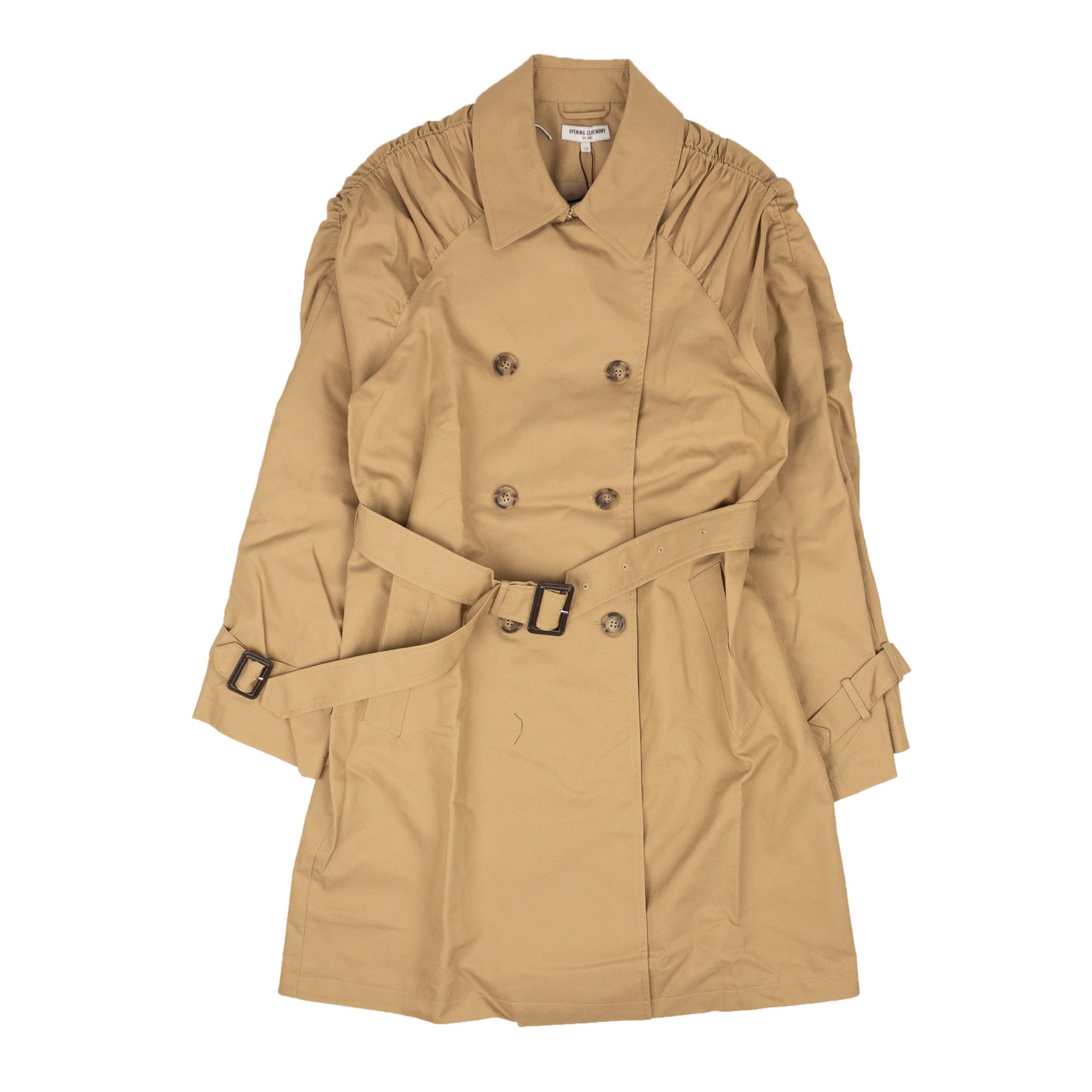 Opening Ceremony Smocked Trenchcoat – Sand