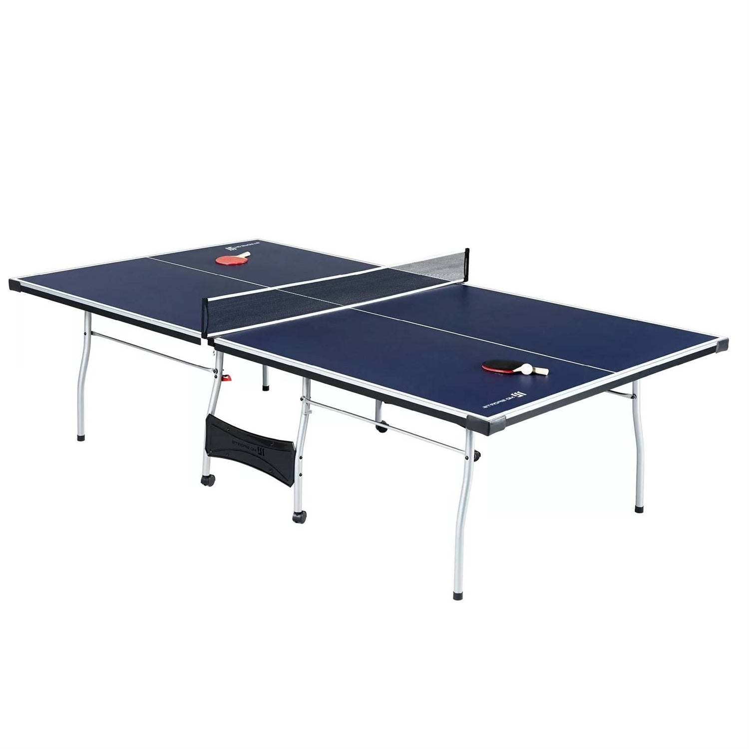 Offizielle Größe Blau Ping Pong Tischtennis Set mit Net 2 Bälle und 2 Paddles