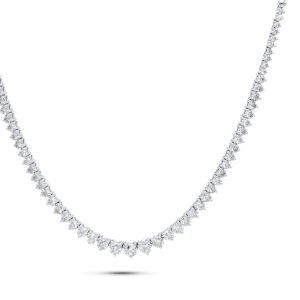 18KTWG HALF-GRADUIERTE TENNIS Halskette FEATURES 5.15CTS rund Diamanten