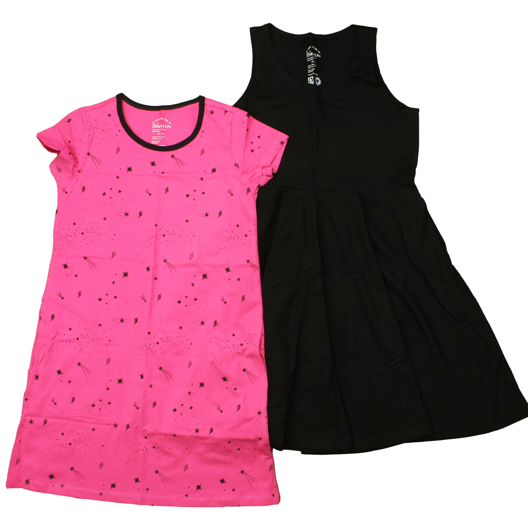 Mightly Mädchen Rosa – Stars – Schwarzes Kleid