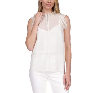 Petites-Chiffon-Rüschenbluse