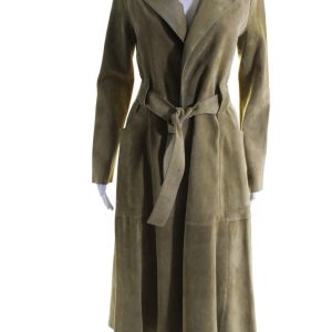 Derek Lam Damen Wildleder Gürtel Wickelmantel Ingwer Beige – 7833682870332