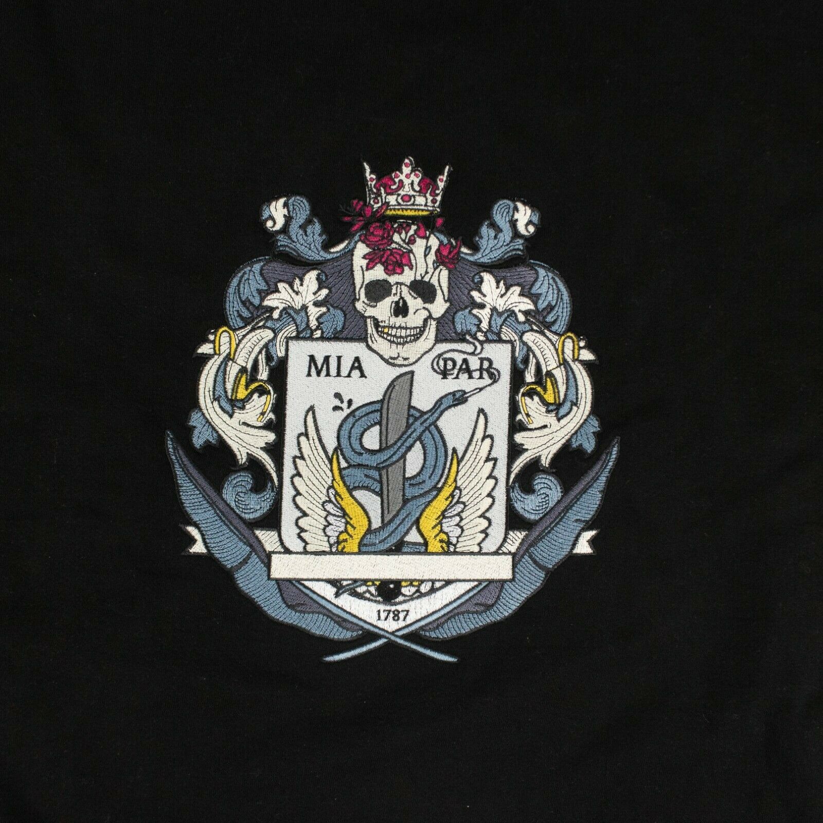 Schwarze Baumwolle gestickte Souvenir Kapuzenpullover