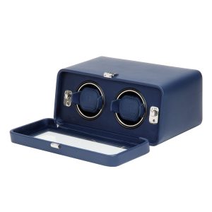 Wolf 452617 Windsor Heritage Dunkelblau Doppel Uhrenbeweger
