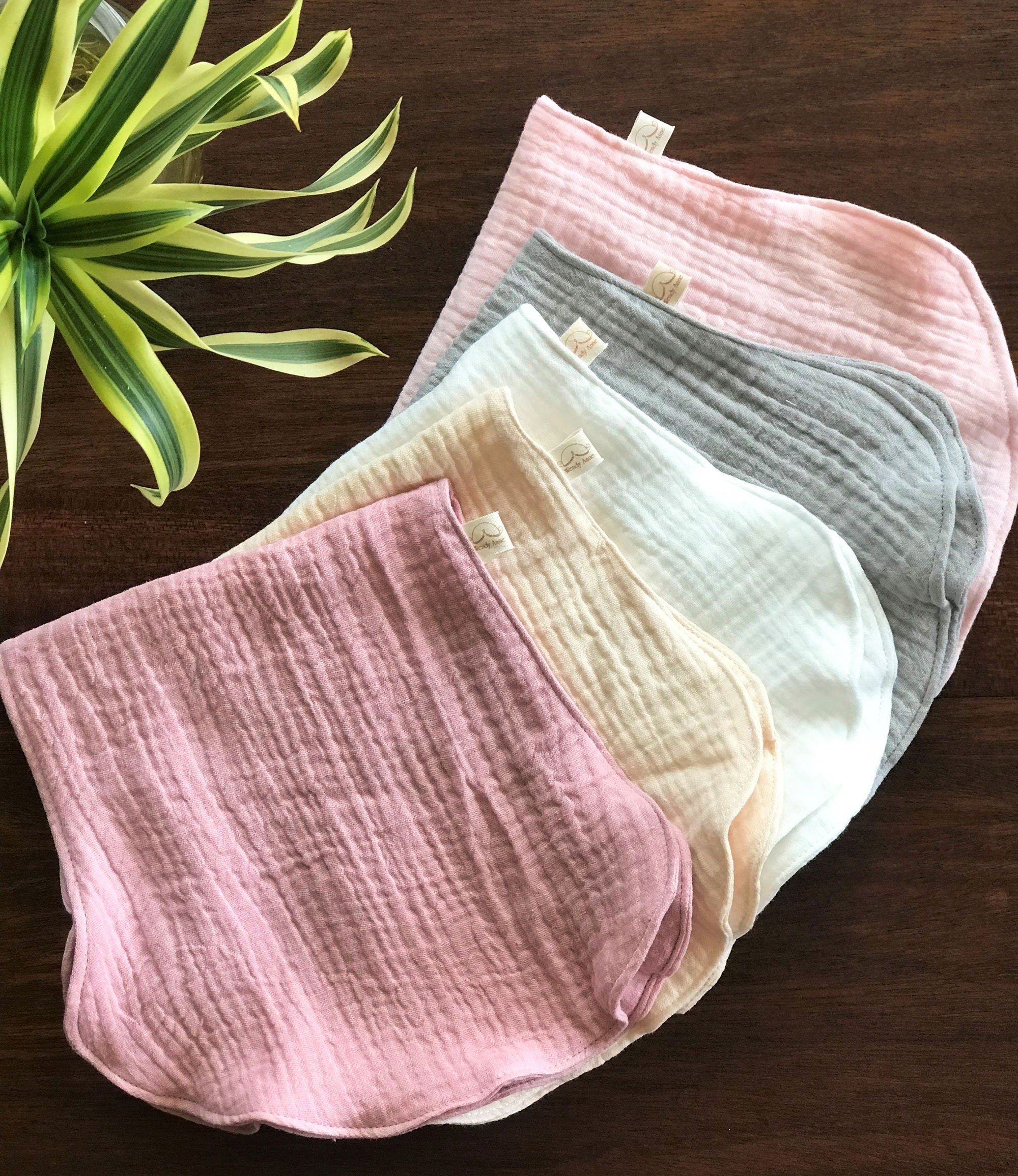 Set von 5 Mädchen Burp Cloths – Doppel Gaze aus Bio-Baumwolle