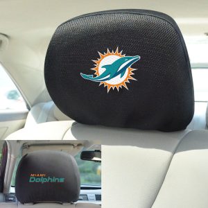 Fanmats Miami Dolphins bestickte Kopfstütze Abdeckung Set – 2 Stück