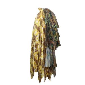 grün multi beschädigt plissiert Halbkleid