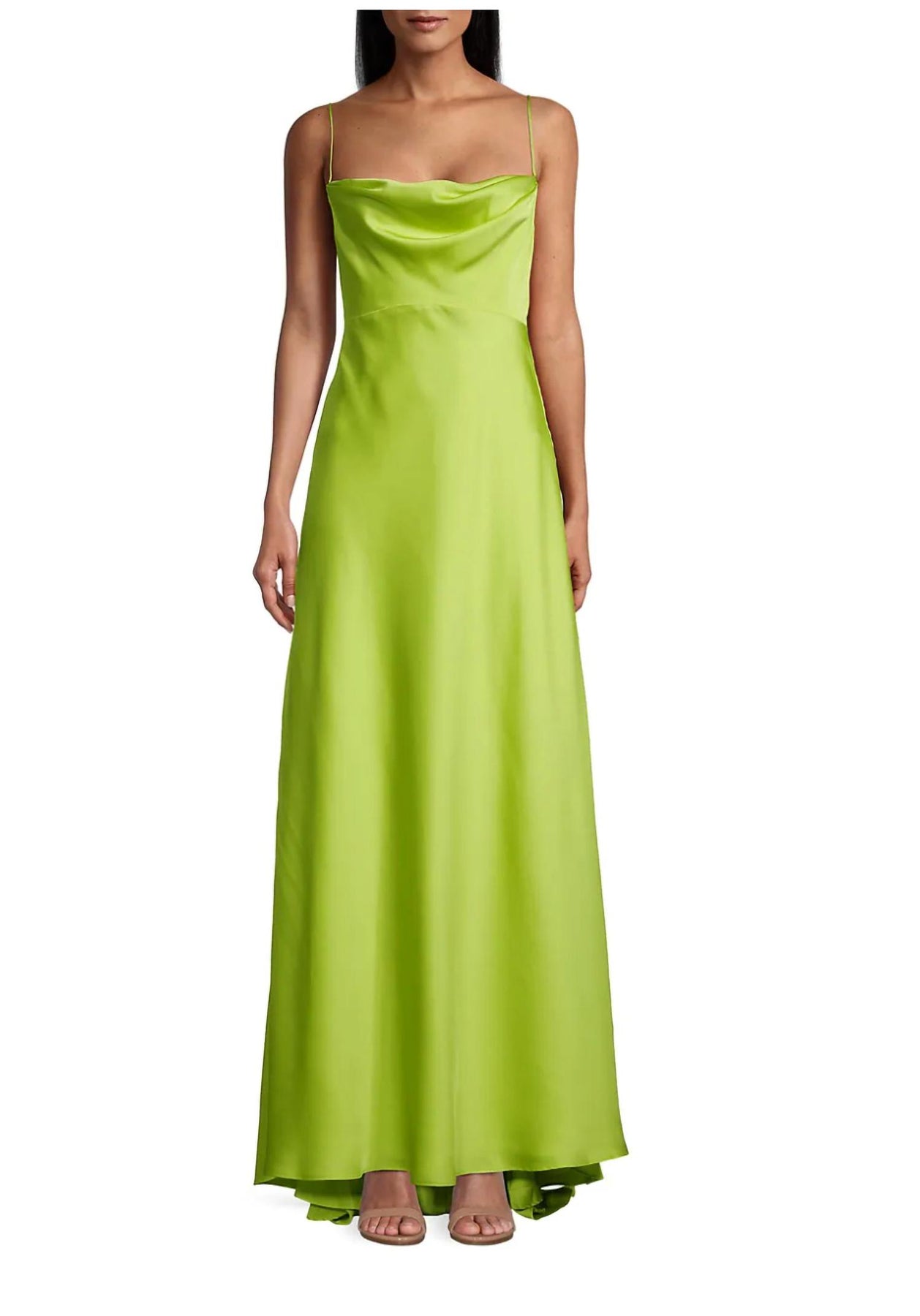 Emerie Satin mit Riemchen Kleid in Charmeuse Grün