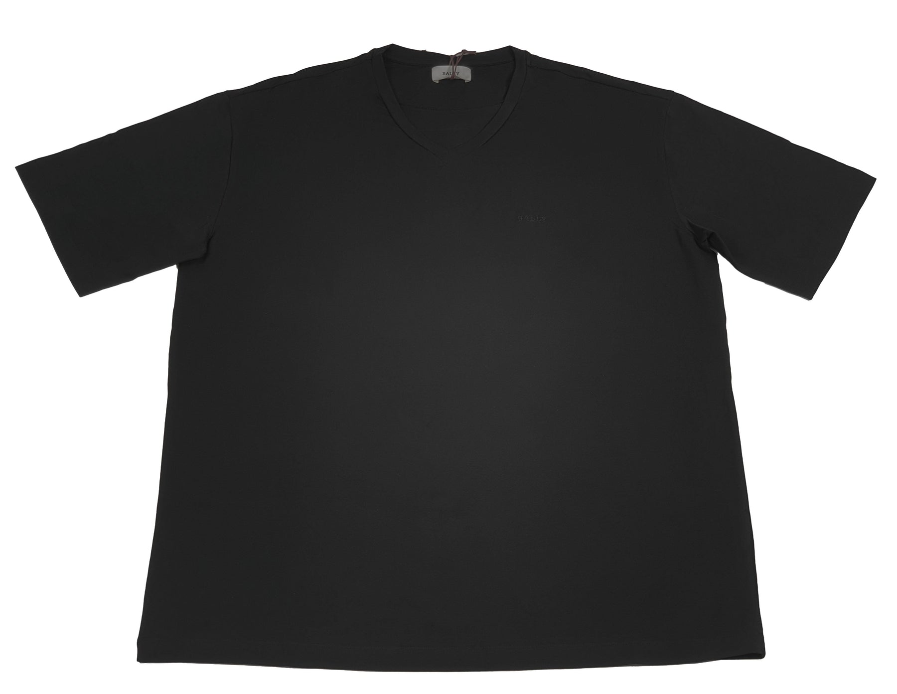 Bally 6301170 Herren Schwarz Baumwolle V-Ausschnitt Logo T-Shirt