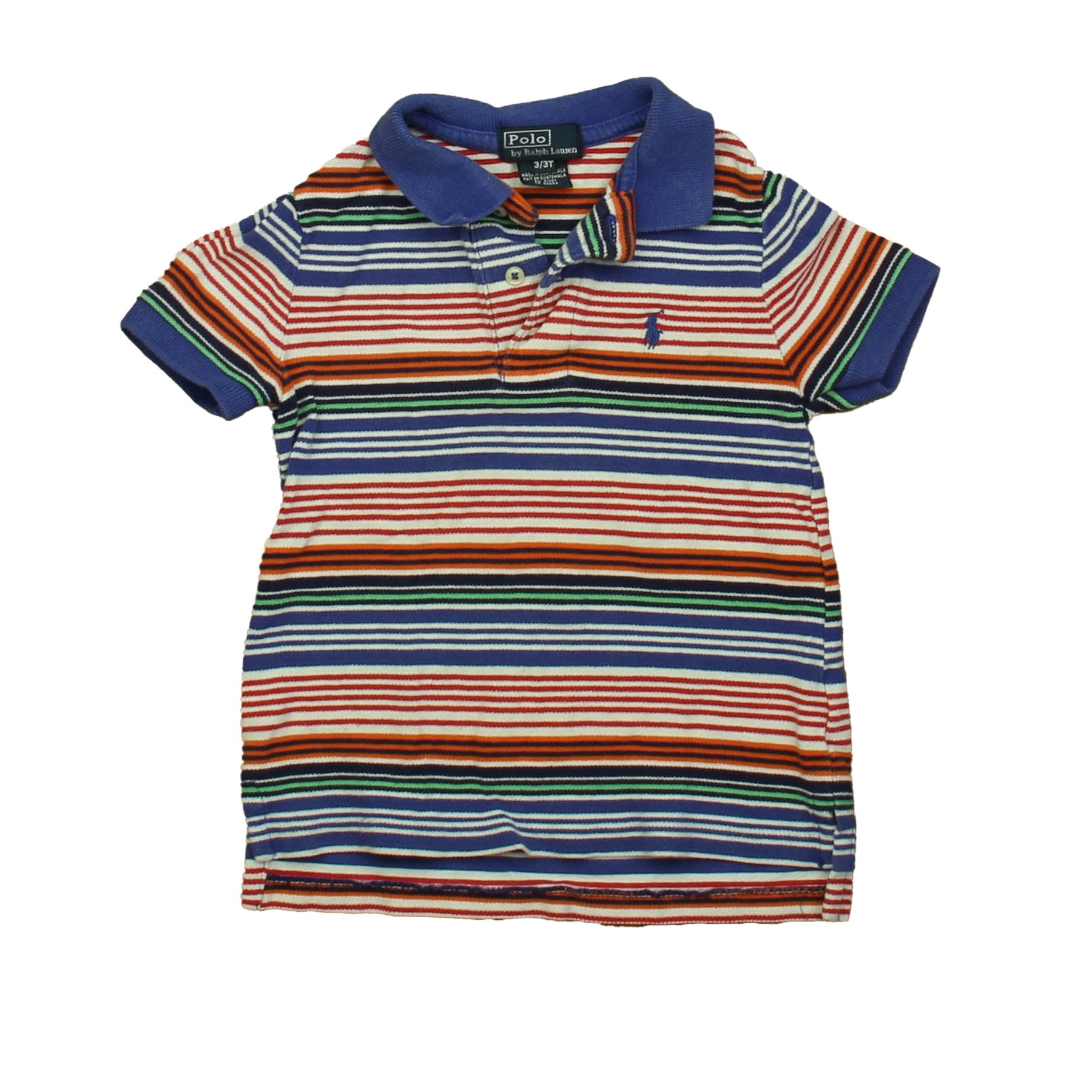 Ralph Lauren Jungen Blau – Rot – Orange Streifen Poloshirt
