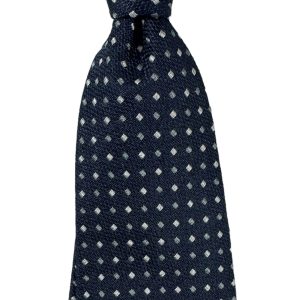 Brunello Cucinelli Dunkelblau Silber Mini quadratisch Herren Krawatte