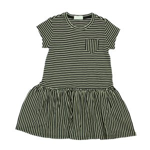 Rockets Of Awesome Mädchen weiß schwarz Streifen Kleid – 7805946691644