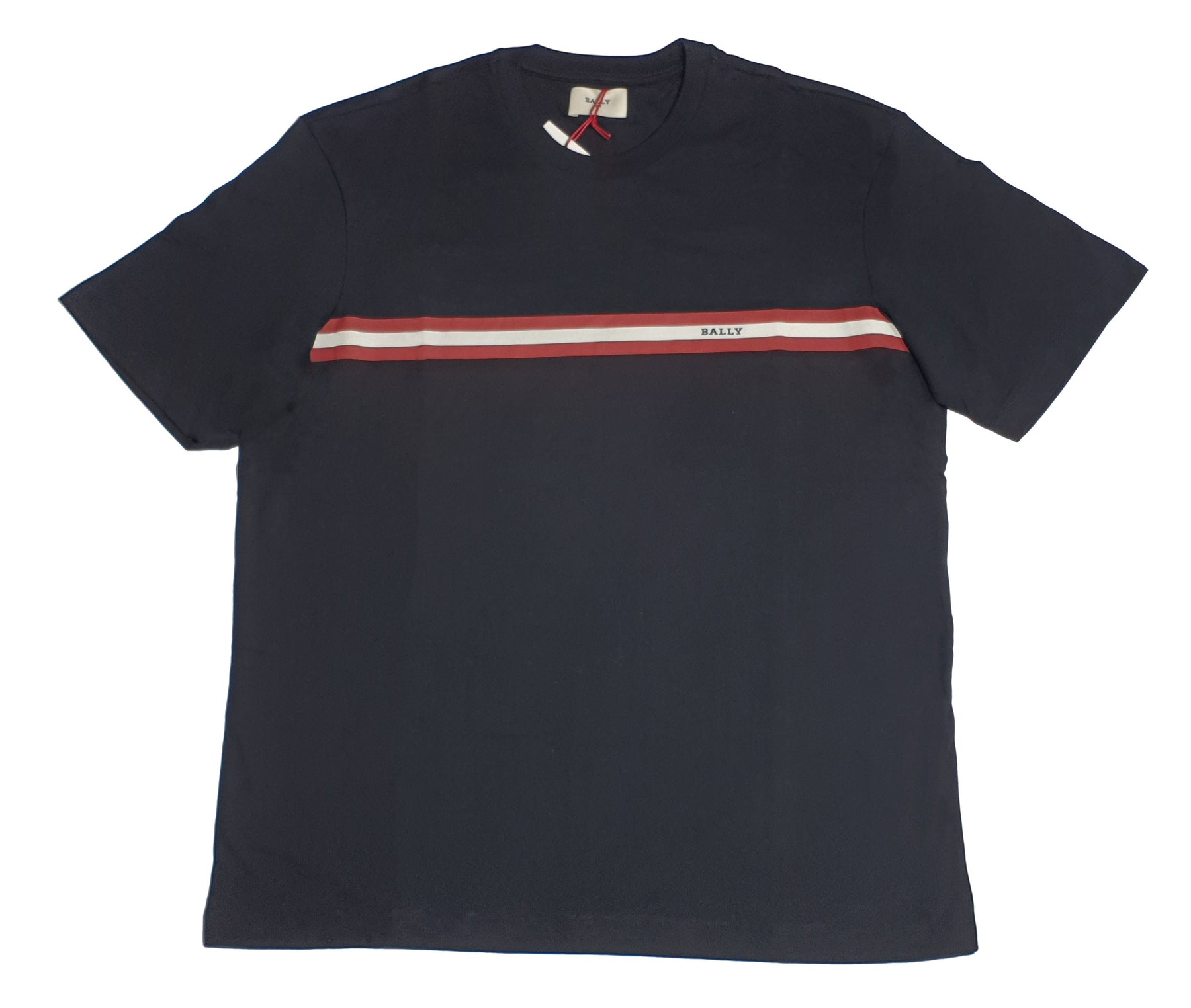 Bally 6233733 Herren Schwarz 100% Baumwolle gestreiftes Logo T-Shirt