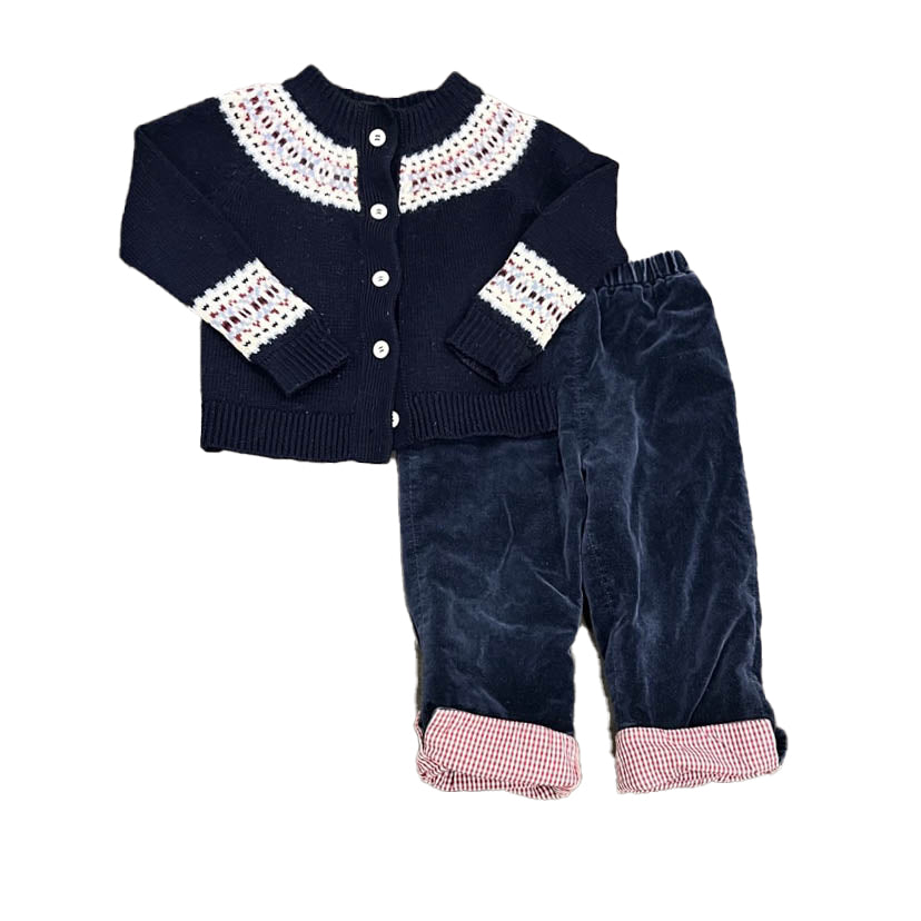 Kule Jungen Dunkelblau – Rote Kleidungssets