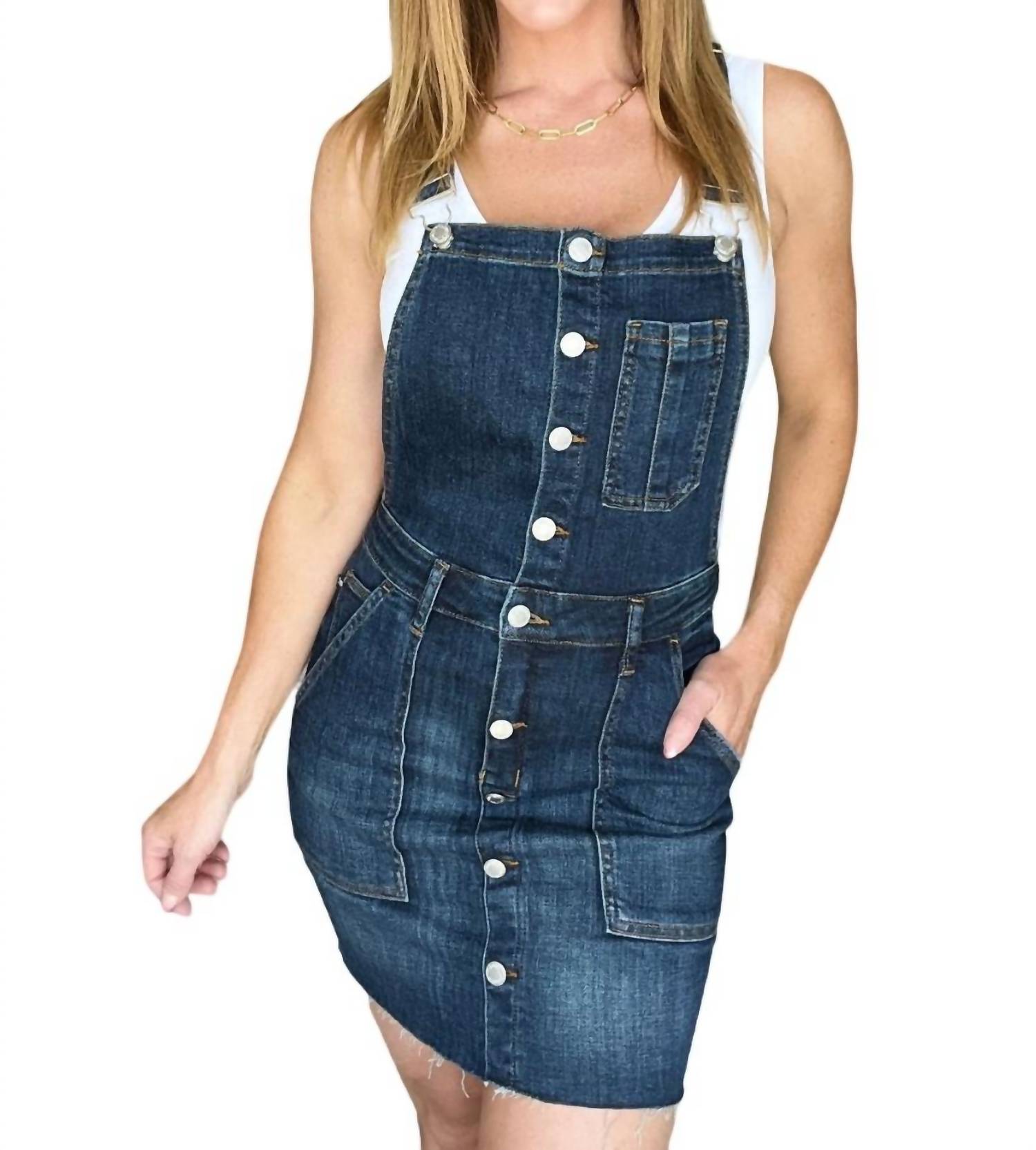 Denim Overall Kleid in dunkler Waschung