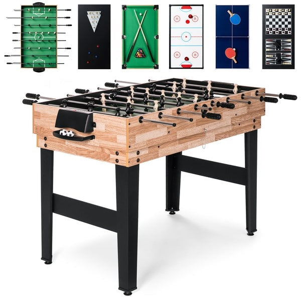 10- in-1 Combo Game Room Tischset Pool, Tischfußball, Tischtennis, Schach