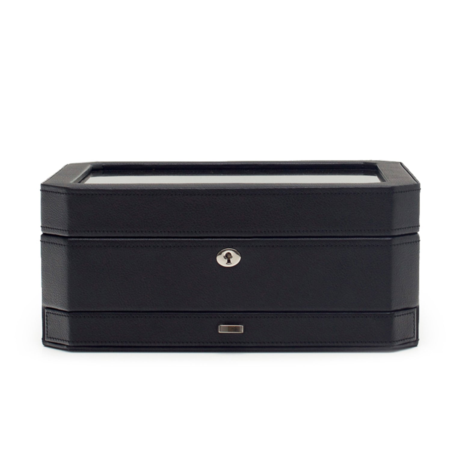 Wolf 4586029 Windsor 10 Stück Uhrenbox mit Schublade in Schwarz & Grau