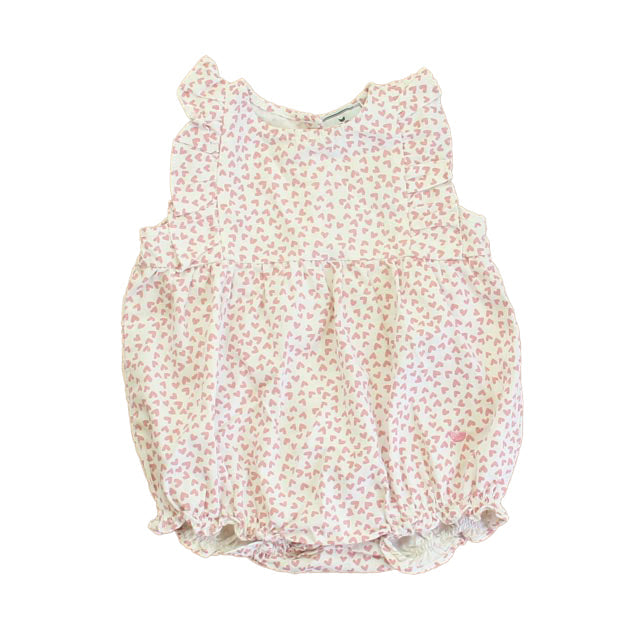 Petit Plume Mädchen Weiß – Rosa Hearts Strampler