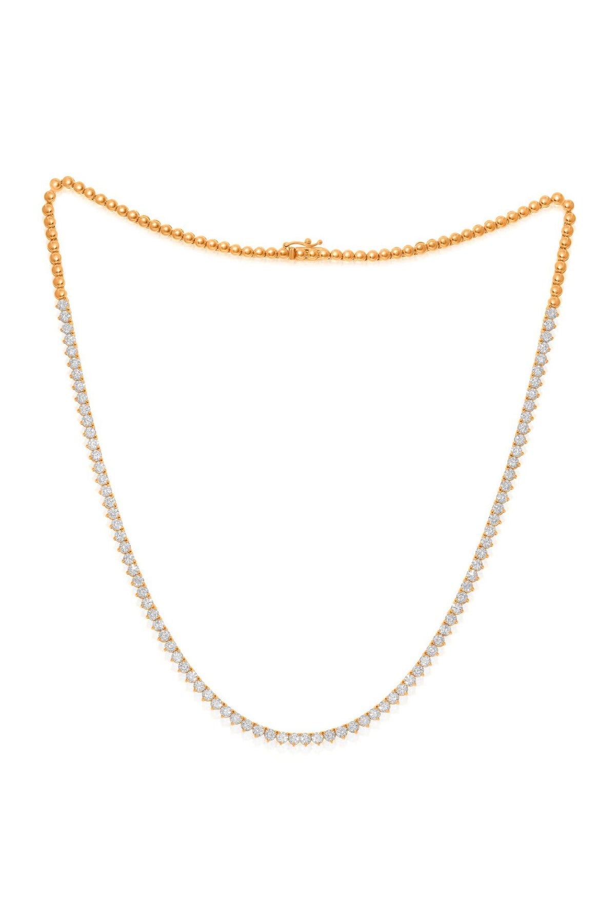14KT Roségold Diamant HALBWEG Halskette FETAURES 3.15 CARATS VON Diamanten, TREE PRONG