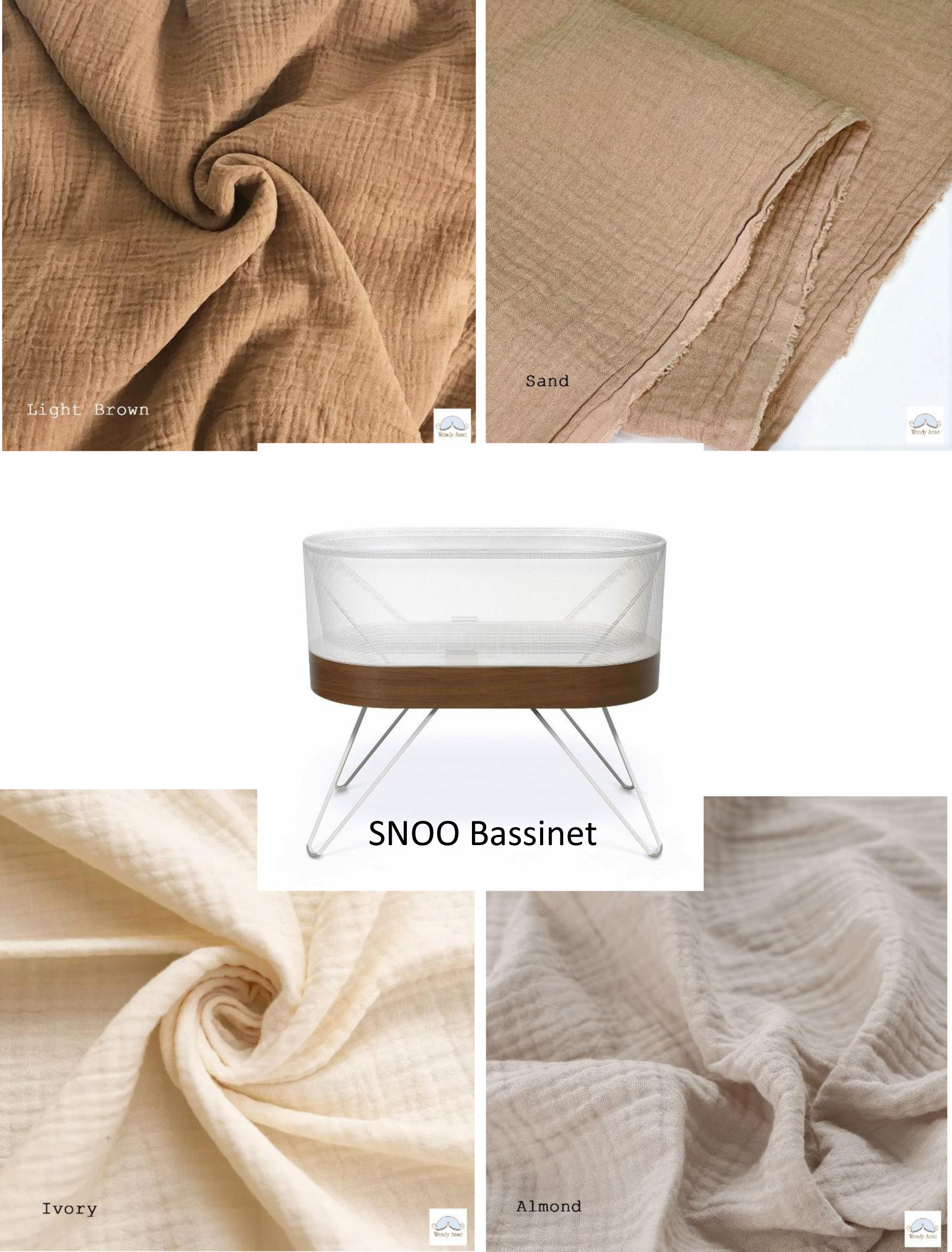 SNOO Bassinet Wiege nach Maß Spannbetttuch – Bio-Baumwoll Gaze