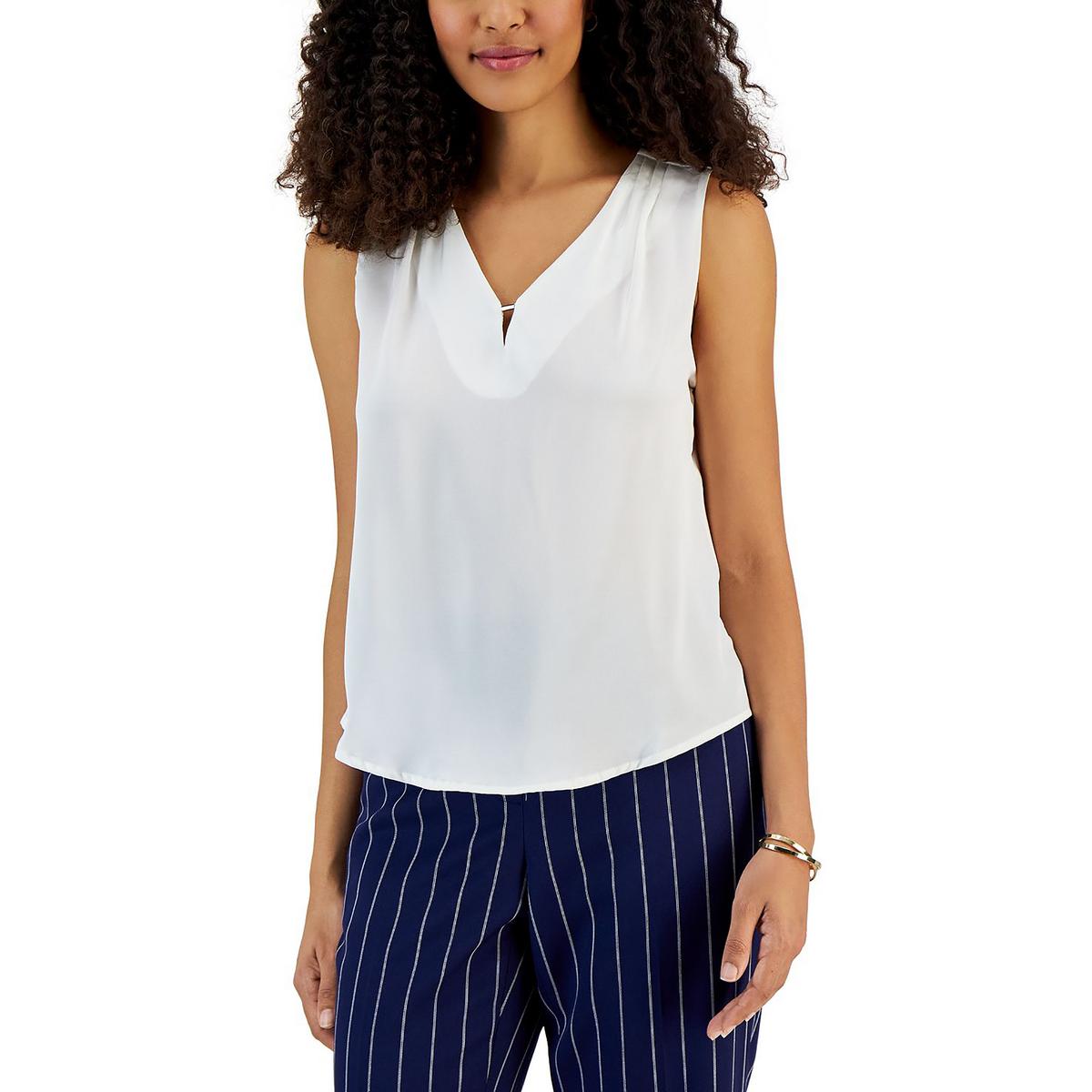 Petites Plissee ärmellose Bluse