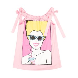 NWT BOUTIQUE MOSCHINO Rosa Sommer Frau Tie Strap ärmelloses Top