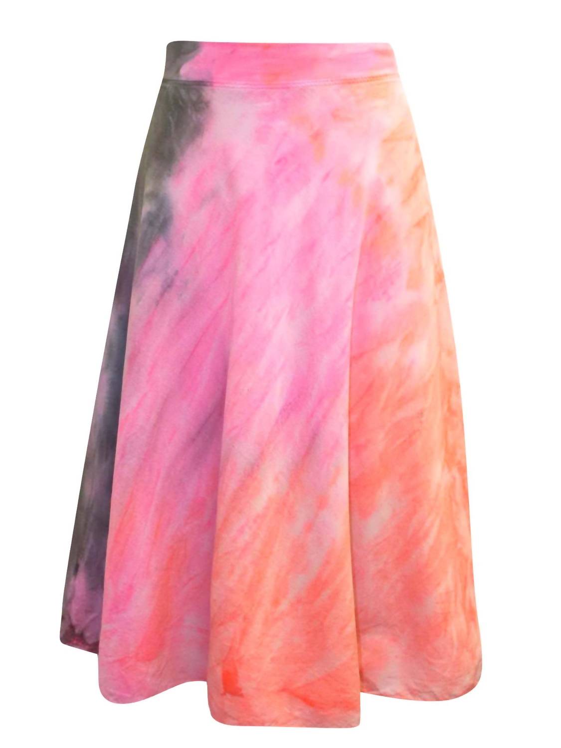 Damen Double Knielang Voile Rock In Neon Streifen