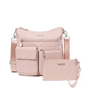Baggallini Damen modern Everywhere Slim Umhängetasche mit RFID-Armband