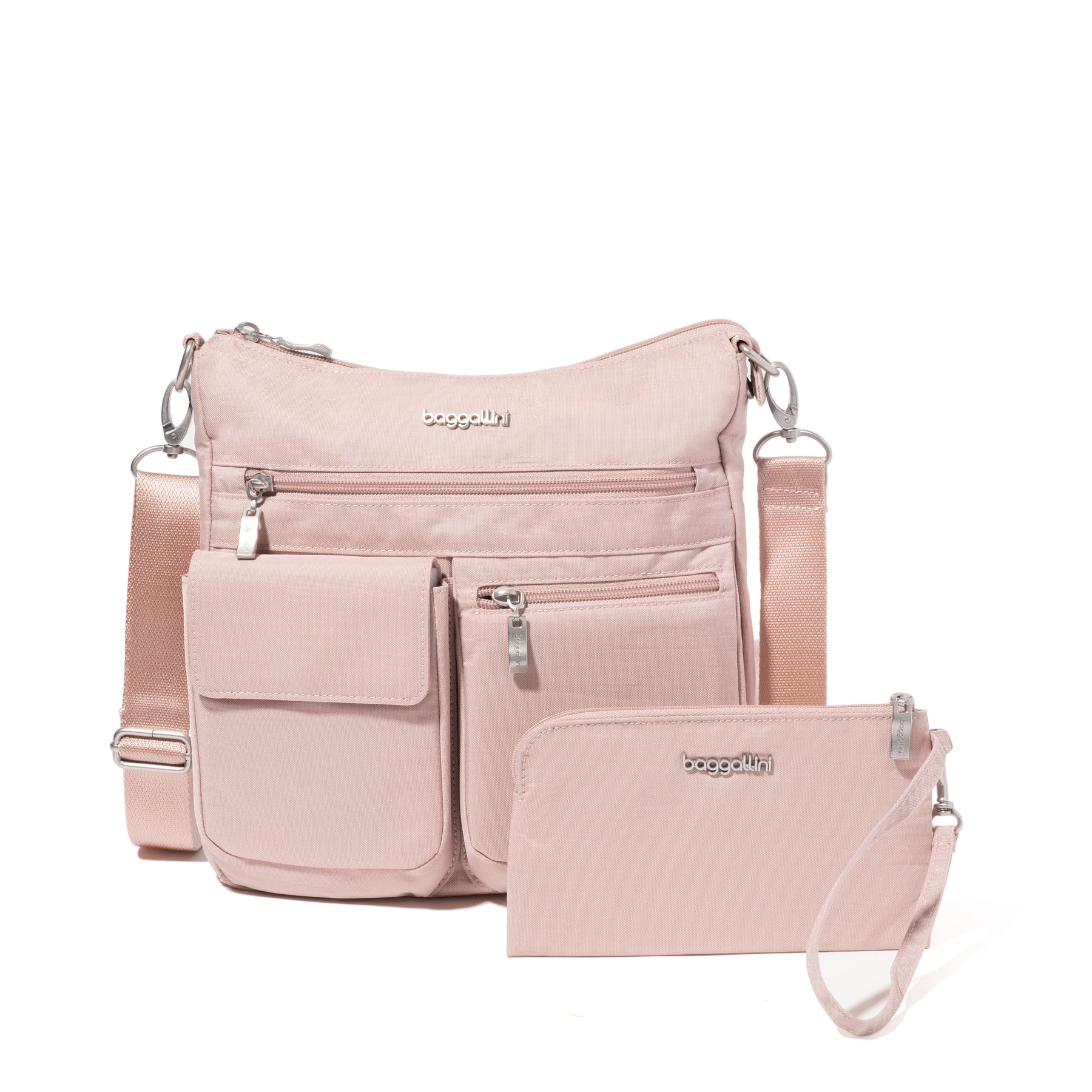 Baggallini Damen modern Everywhere Slim Umhängetasche mit RFID-Armband