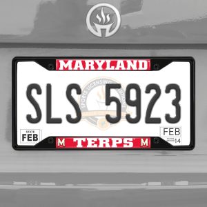 Fanmats Maryland Terrapins Metal License Plate Frame Schwarzer Abgang