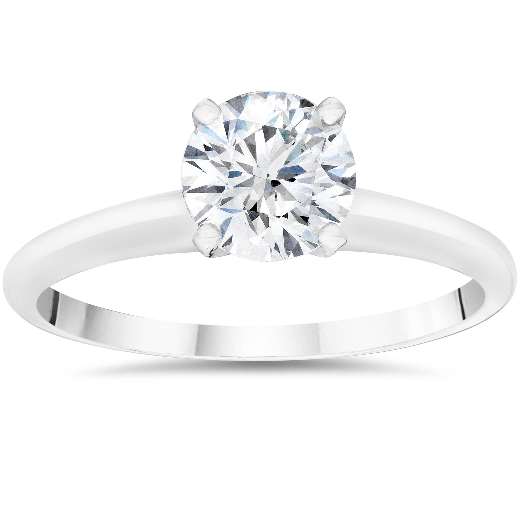 5/8ct Lab erstellt Diamant Solitaire Verlobungsring 14k Weißgold