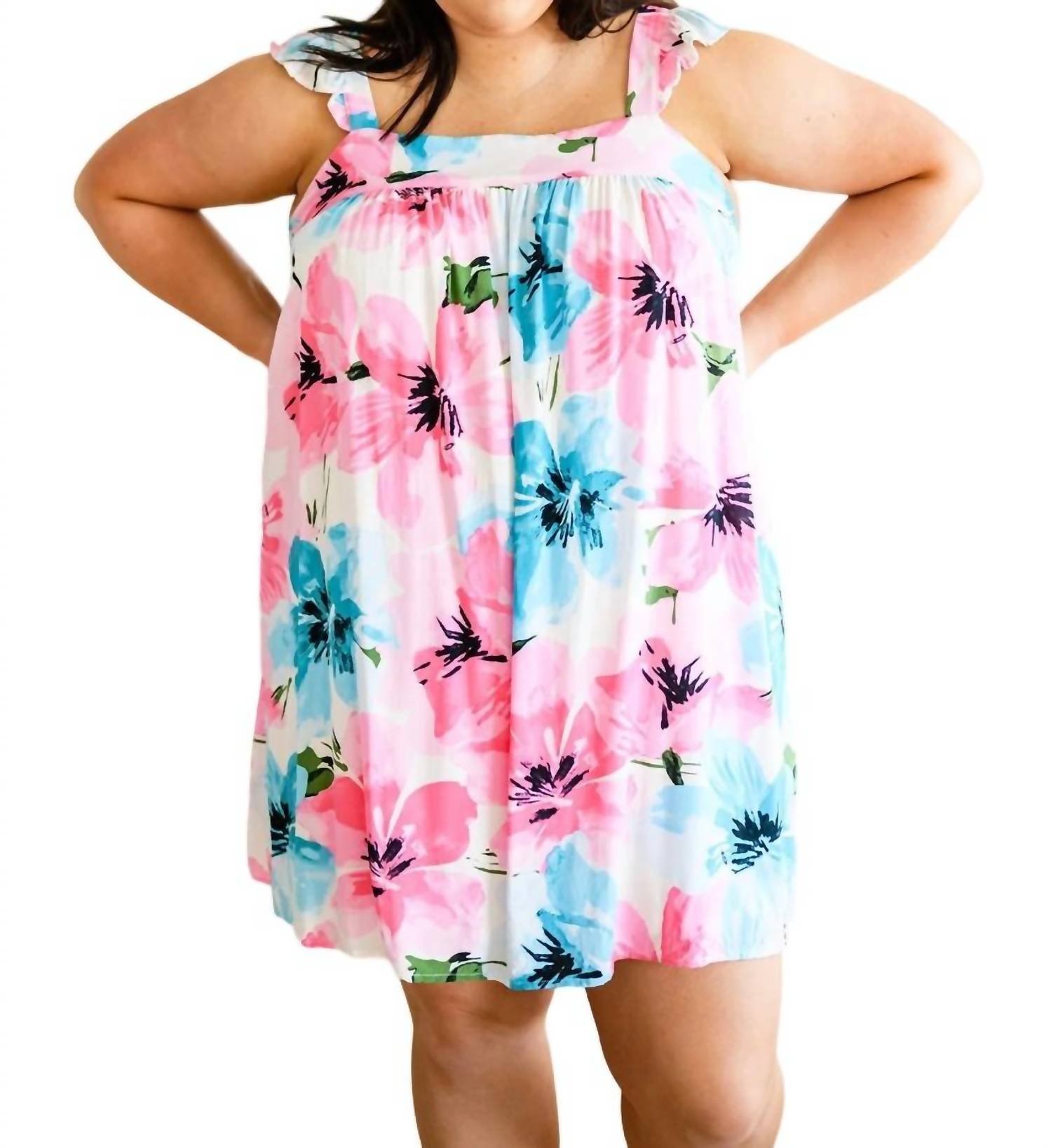 Candid Gespräche mit Blumenmuster Kleid im Aquarell Blumenmuster